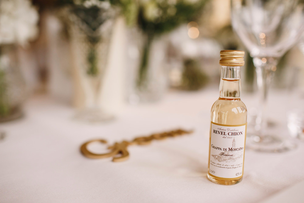 Cotswolds Royal Castle Summer Autumn Traditional Classic Elegant Simple White Decor Wine Favour | Sudeley Castle Wedding ARJ Photography