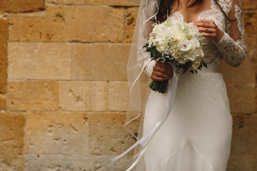 Cotswolds Royal Castle Summer Autumn Traditional Classic Elegant Bride Small White Bouquet Amie Bone | Sudeley Castle Wedding ARJ Photography