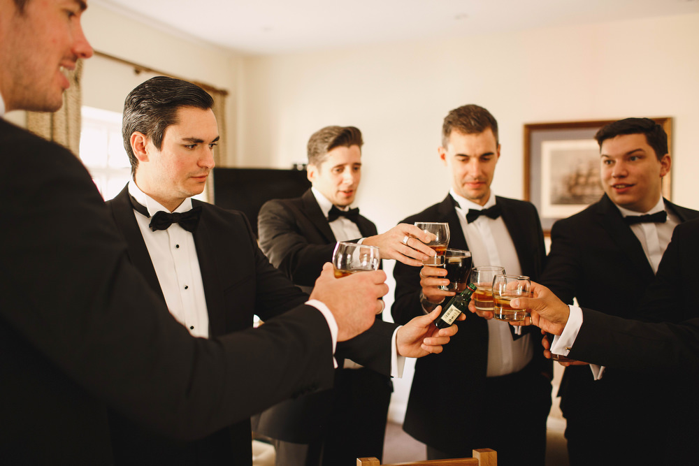 Cotswolds Royal Castle Summer Autumn Stylish Black Tie Groom Groomsmen | Sudeley Castle Wedding ARJ Photography