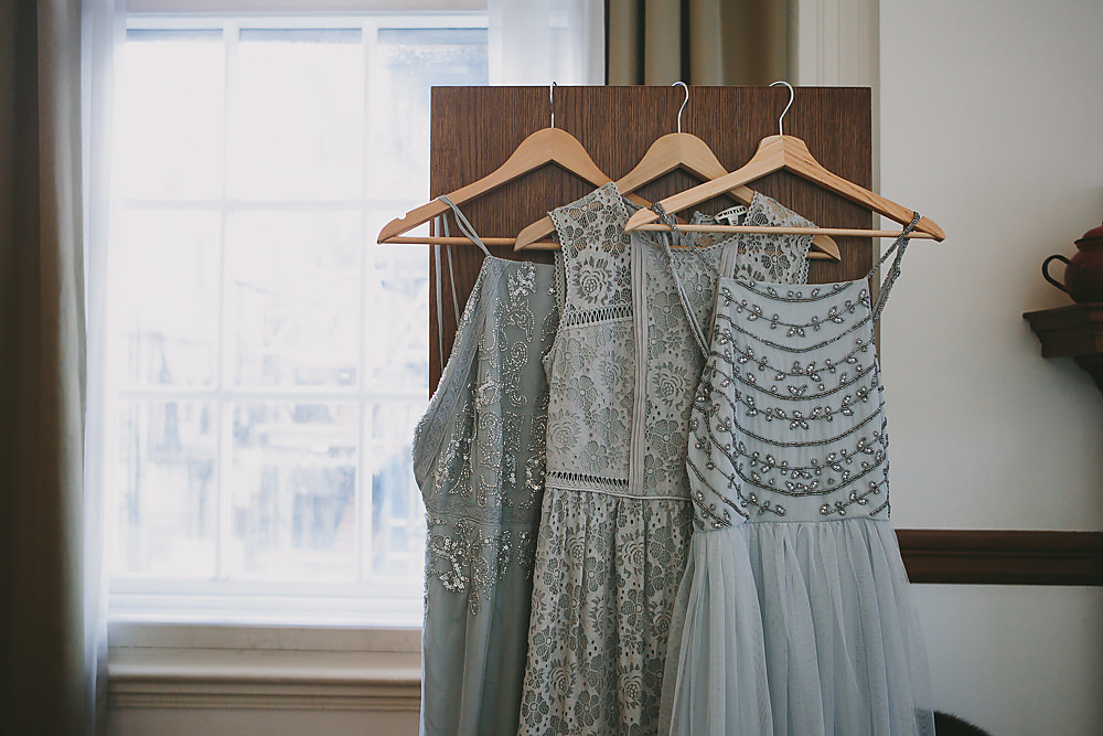 Silver Grey Bridesmaid Dresses Town Hall Hotel London Wedding Victoria Somerset-How Photography