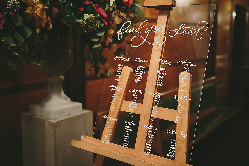 Perpex Acrylic Table Seating Plan Chart Calligraphy Town Hall Hotel London Wedding Victoria Somerset-How Photography