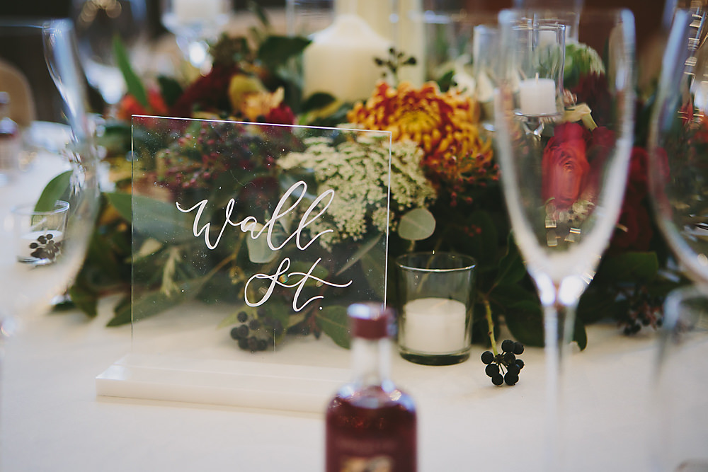 Perpex Acrylic Table Name Calligraphy Town Hall Hotel London Wedding Victoria Somerset-How Photography