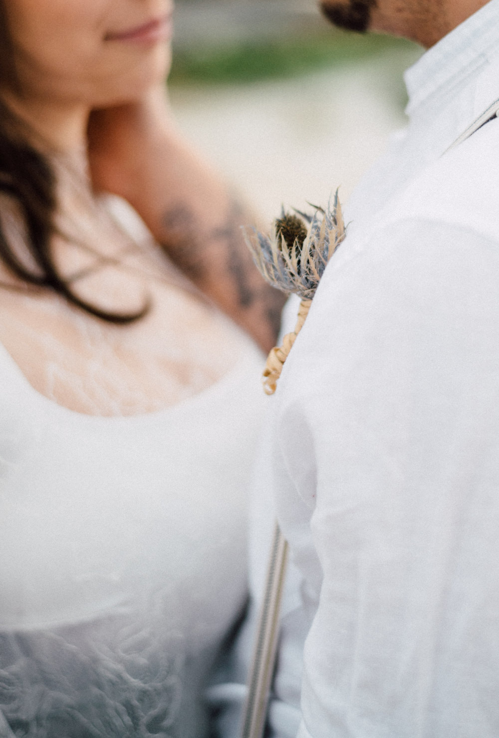 Outdoor Wild Nature Destination Spain Europe Beach Styled Shoot Groom Braces Bride Blue Gown Lace Sea Holly Buttonhole | Blue Ibiza Elopement Ideas and Surprise Proposal Serena Genovese Photography