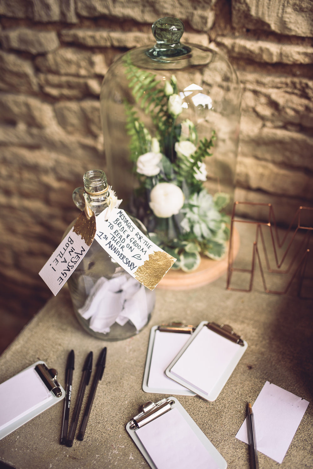 Message Bottle Guest Book Botanical Country Wedding Jenna Woodward Photography