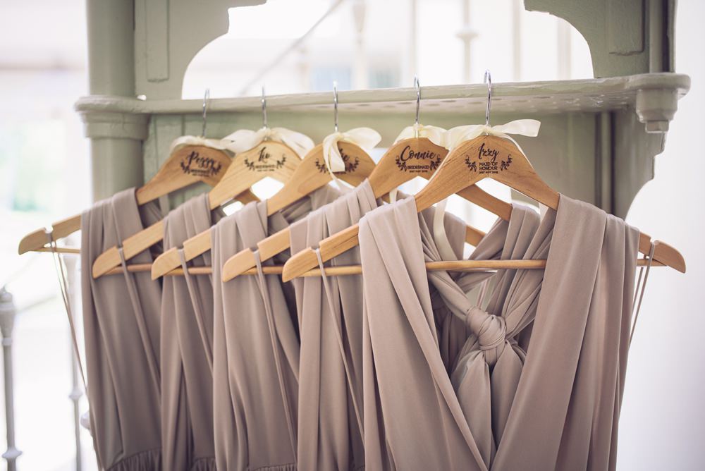Custom Hangers Bridesmaid Dresses Botanical Country Wedding Jenna Woodward Photography