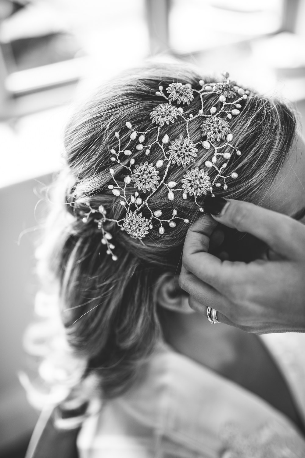 Bride Bridal Hair Style Up Do Accessory Headdress Botanical Country Wedding Jenna Woodward Photography