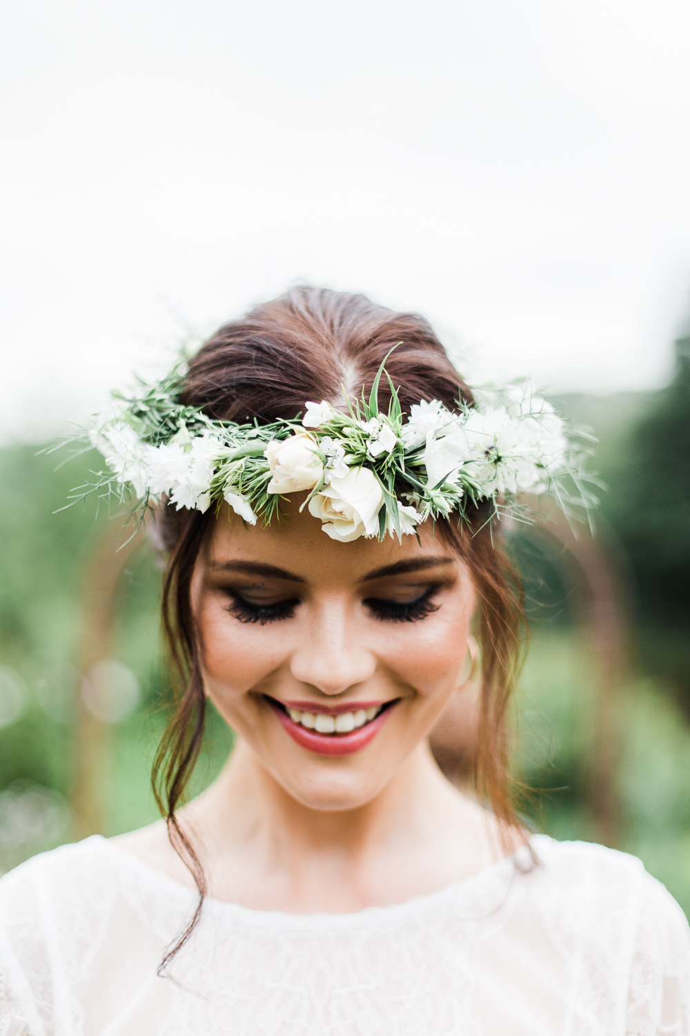 Bride Bridal Flower Crown Headdress Accessory Colourful Bohemian Floral Wedding Ideas Anna Beth Photography