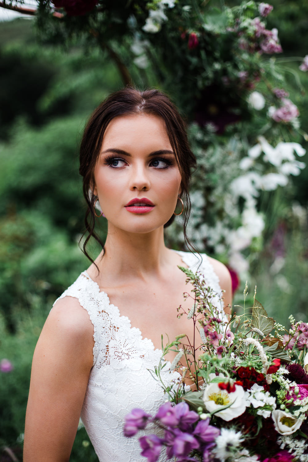 Bride Bridal Make Up Beauty Colourful Bohemian Floral Wedding Ideas Anna Beth Photography