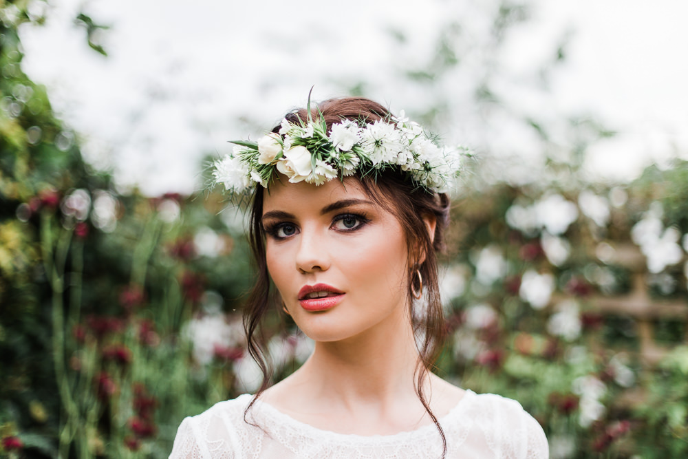 Bride Bridal Flower Crown Headdress Accessory Colourful Bohemian Floral Wedding Ideas Anna Beth Photography