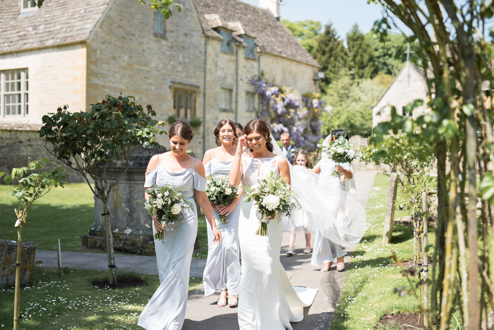 Bride Bridal Embellished Sequin Boat Neck Sleeveless Veil Bouquet Greenery White Grey Off Shoulder Bridesmaids Dress Gown Elegant Chic Modern Wedding Kayleigh Pope Photography