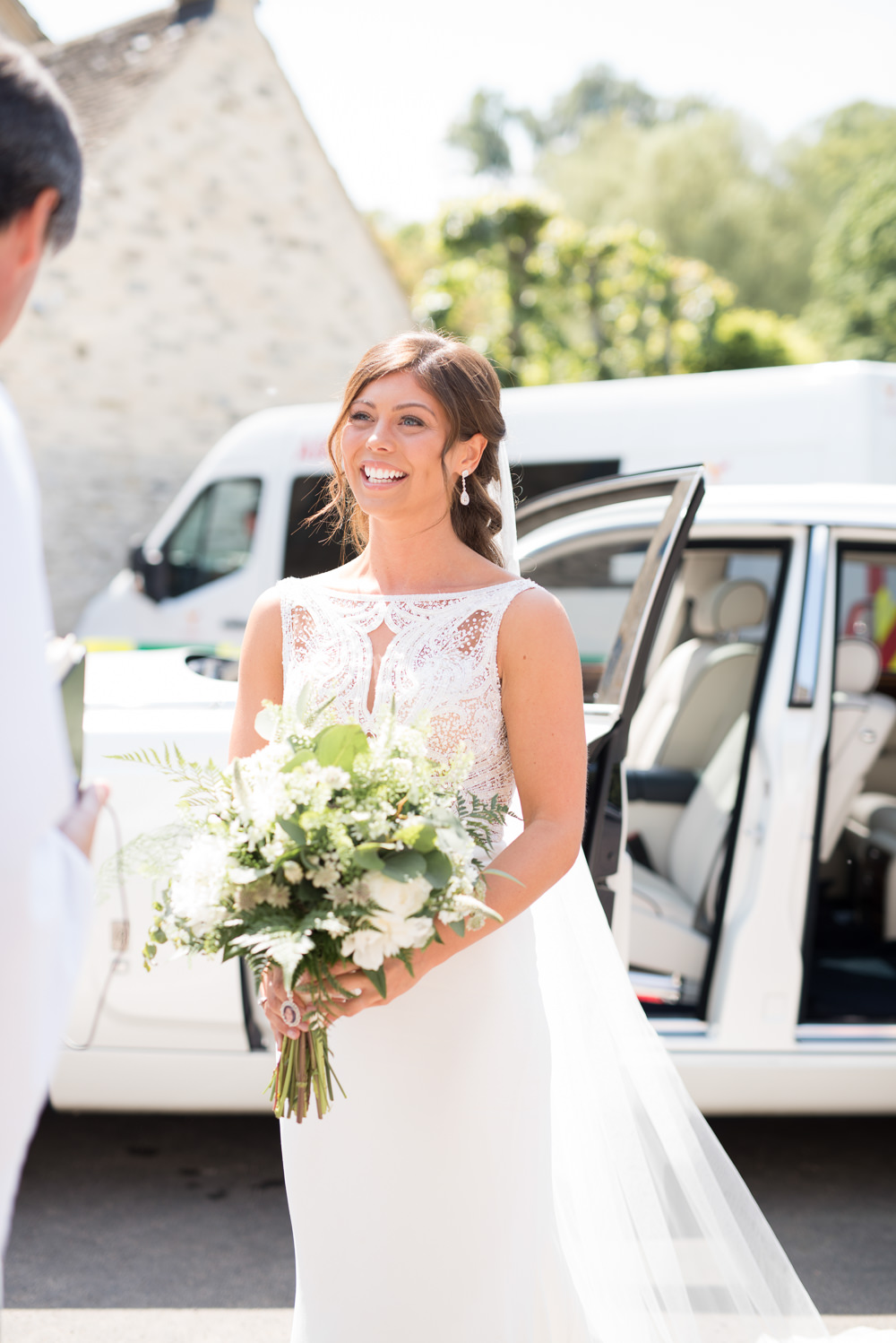 Bride Bridal Embellished Sequin Boat Neck Sleeveless Veil Bouquet Greenery White Elegant Chic Modern Wedding Kayleigh Pope Photography