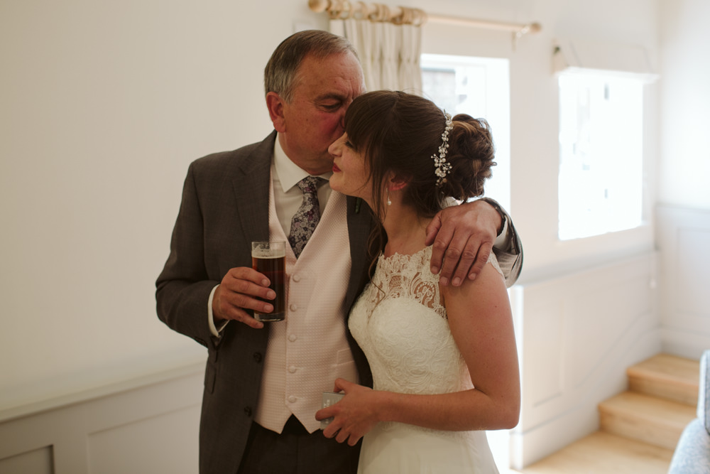 Travel Wine Inspired Rustic Outdoor Natural Farm Field Bride Father First Look | Farbridge Barn Wedding Jamie Dunn Photography