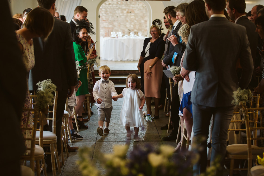 Travel Wine Inspired Rustic Outdoor Natural Farm Field Ceremony Aisle Flower Girl Paige Boy | Farbridge Barn Wedding Jamie Dunn Photography