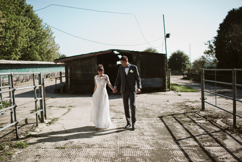 Travel Wine Inspired Rustic Outdoor Natural Farm Field Countryside Bride Groom Abandoned Dairy Farm Quirky Portraits | Farbridge Barn Wedding Jamie Dunn Photography