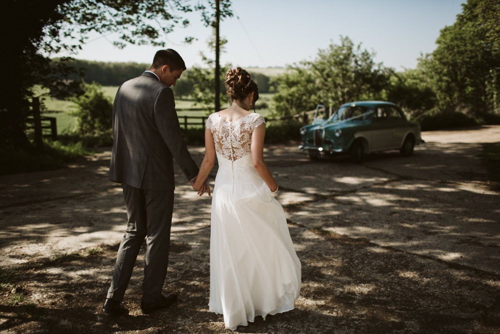 Travel Wine Inspired Rustic Outdoor Natural Farm Field Countryside Bride Groom Abandoned Dairy Farm Quirky Portraits Classic Car | Farbridge Barn Wedding Jamie Dunn Photography