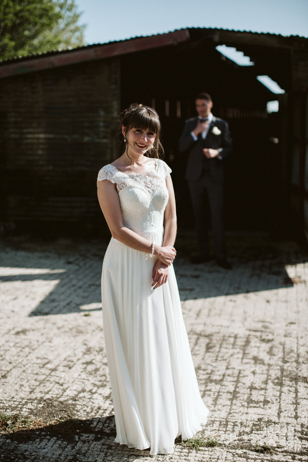 Travel Wine Inspired Rustic Outdoor Natural Farm Field Countryside Bride Groom Abandoned Dairy Farm Quirky Portraits | Farbridge Barn Wedding Jamie Dunn Photography