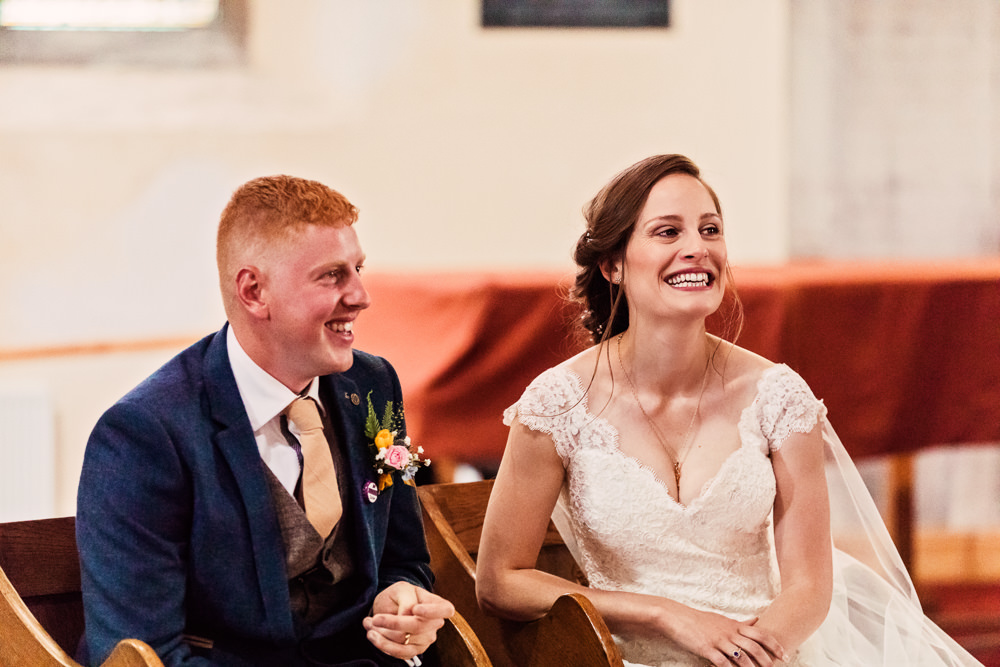 Bride Bridal Bespoke Dress Cape Sweetheart Neckline A Line Lace Tweed Mismatched Waistcoat Groom Festival Wedding Mismatched Country Camilla Lucinda Photography