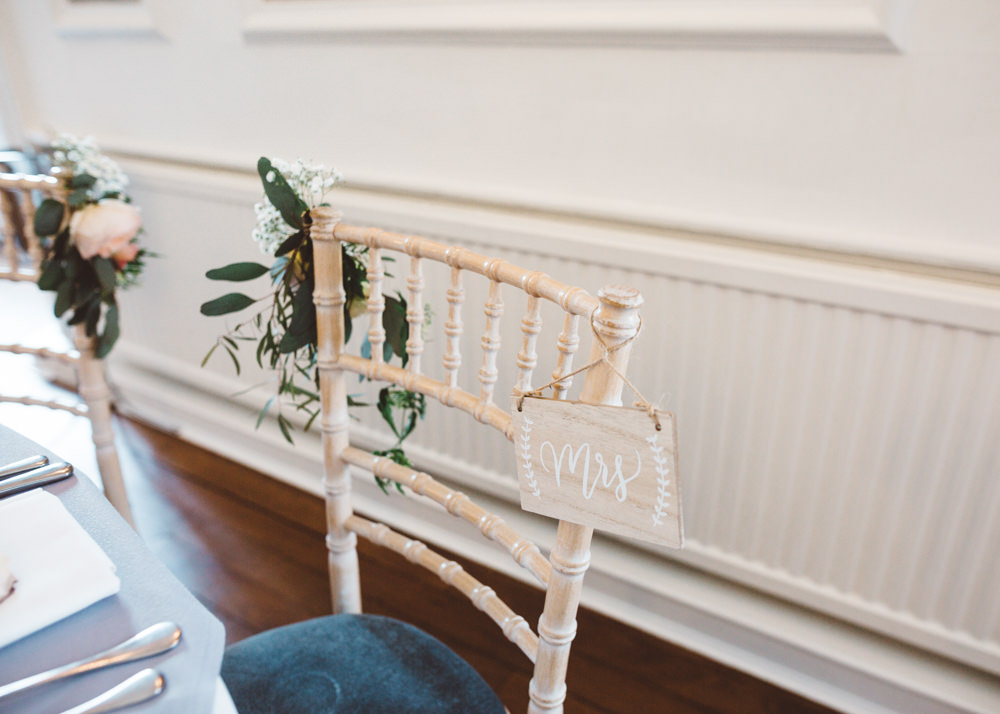 Chair Sign Wooden George Rye Wedding Hollie Carlin Photography
