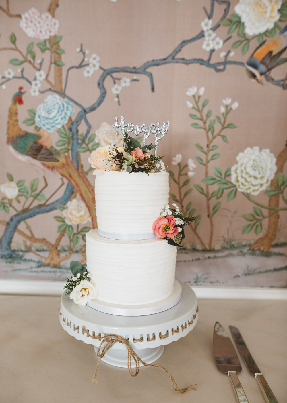 Rustic White Buttercream Cake Flowers George Rye Wedding Hollie Carlin Photography