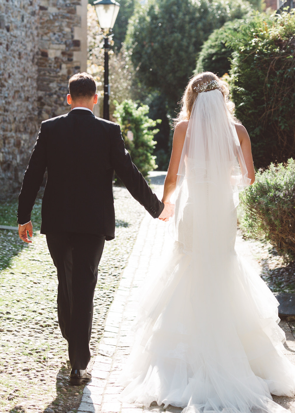 Fit Flare Dress Gown Bride Bridal Lace Tulle Strapless Veil Enzoani George Rye Wedding Hollie Carlin Photography