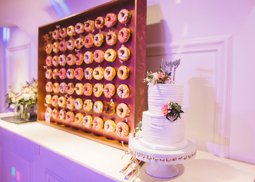 Donut Wall Cake Table George Rye Wedding Hollie Carlin Photography