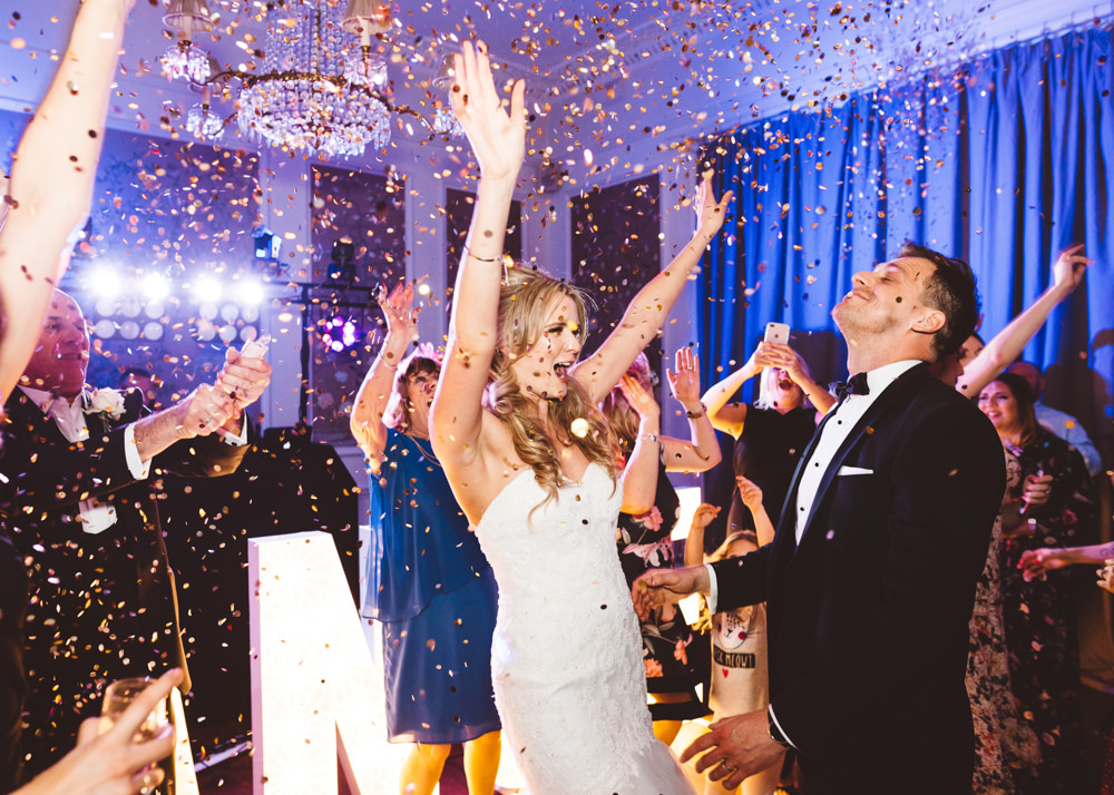 Glitter Confetti Bomb First Dance George Rye Wedding Hollie Carlin Photography