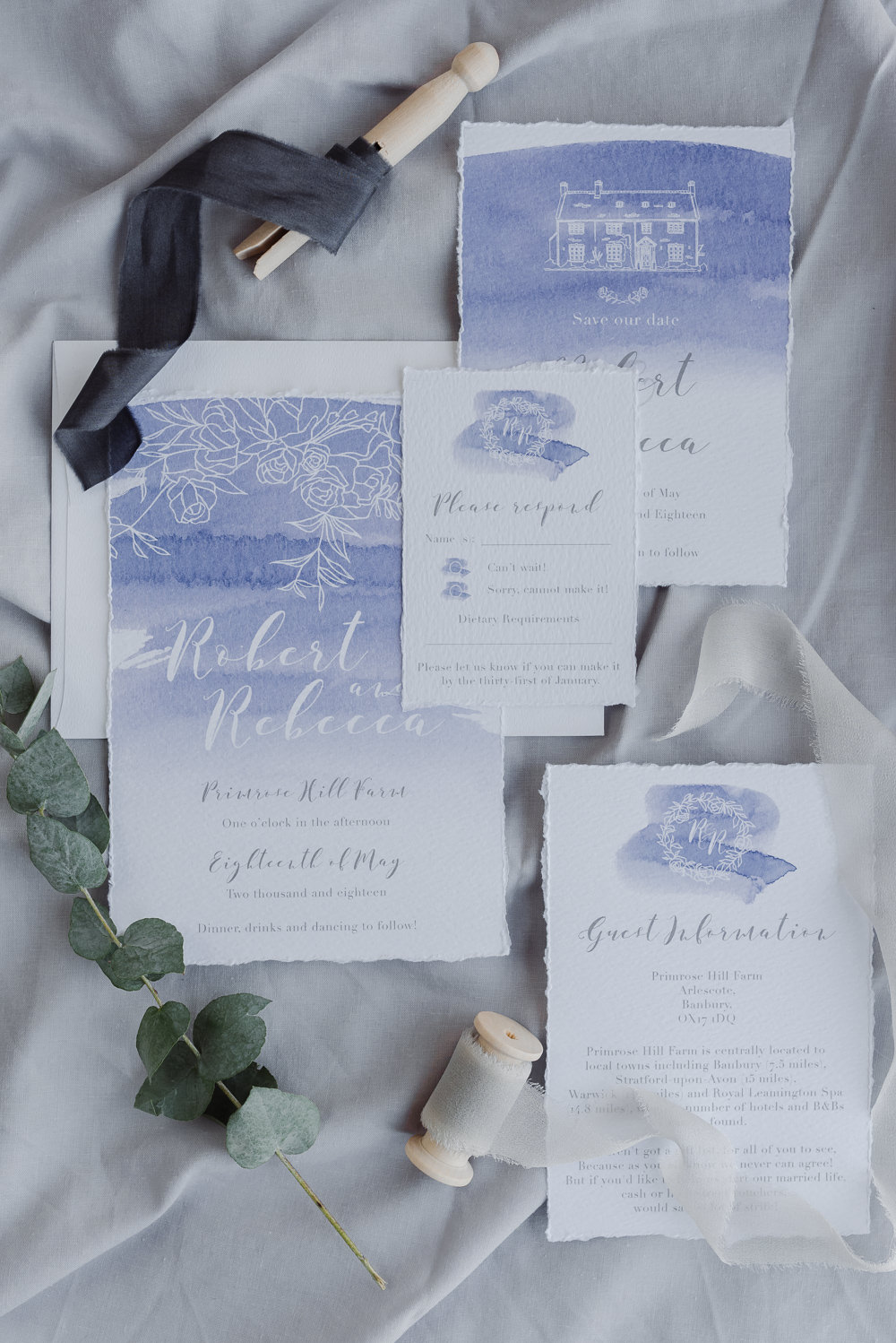 Watercolour Purple Lilac Stationery Invitation Invite Suite Grey Violet Wedding Ideas Chloe Ely Photography