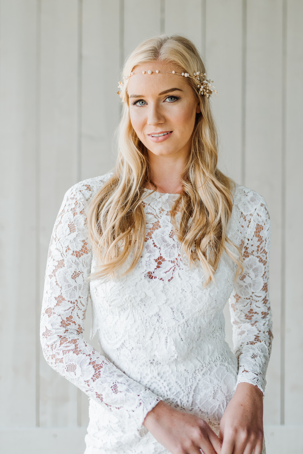 Lace Dress Gown Bride Bridal Sleeves Grey Violet Wedding Ideas Chloe Ely Photography
