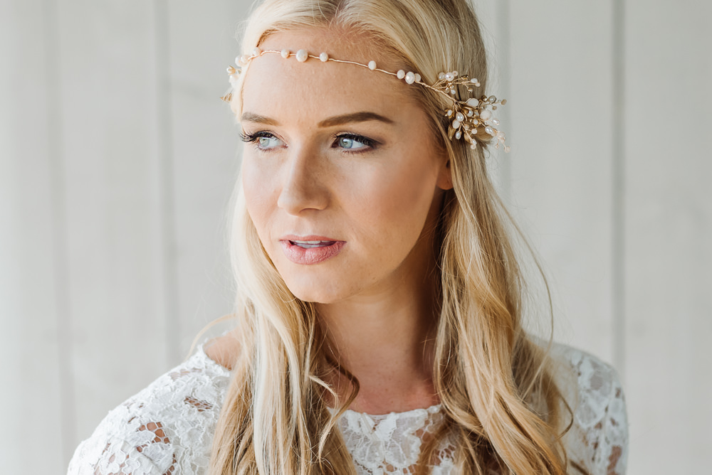 Make Up Bride Bridal Forehead Band Accessory Headdress Grey Violet Wedding Ideas Chloe Ely Photography