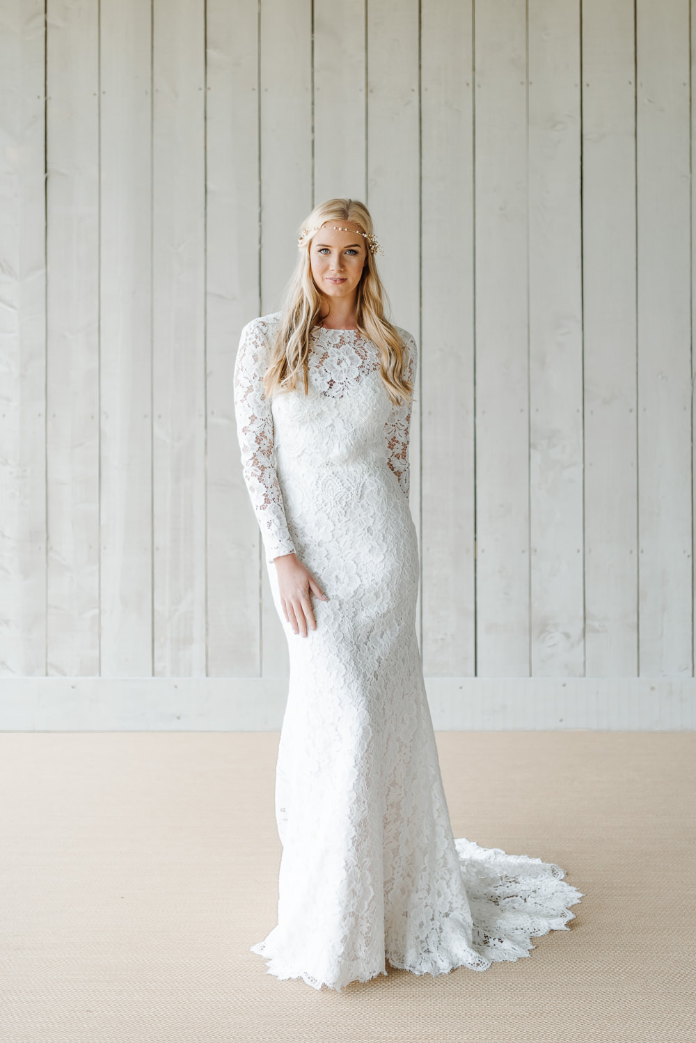 Lace Dress Gown Bride Bridal Sleeves Skirt Train Grey Violet Wedding Ideas Chloe Ely Photography