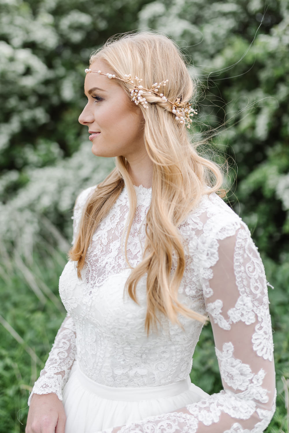 Long Waves Hair Bride Bridal Accessory Hairpieece Gold Grey Violet Wedding Ideas Chloe Ely Photography