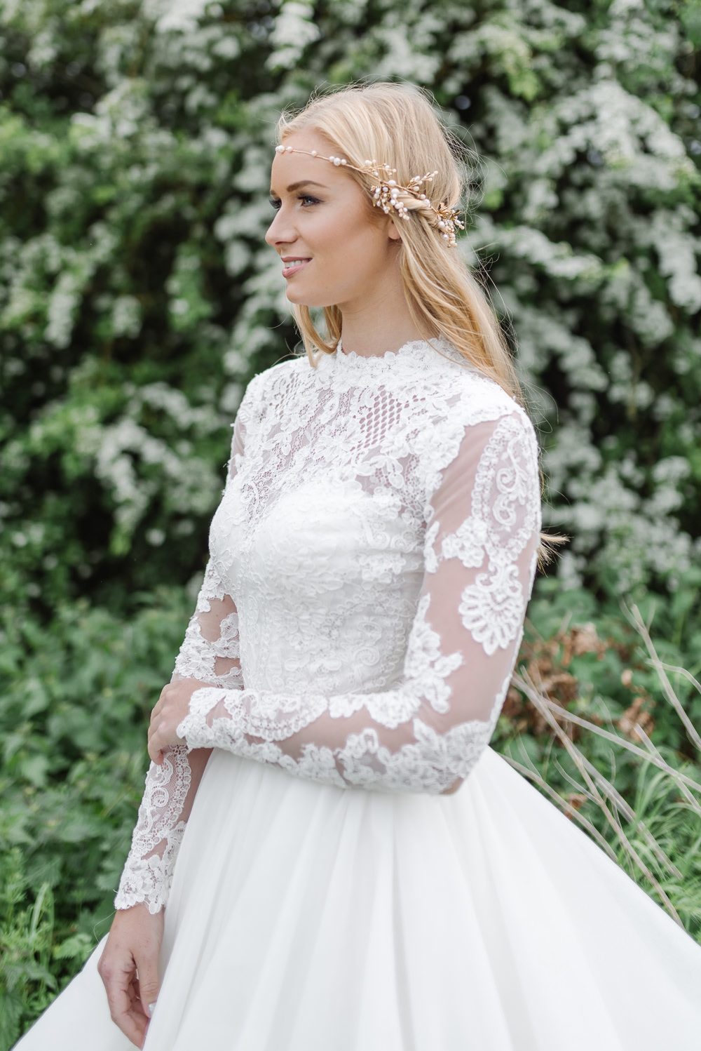 Lace Dress Gown Bride Bridal Sleeves Skirt Train Grey Violet Wedding Ideas Chloe Ely Photography