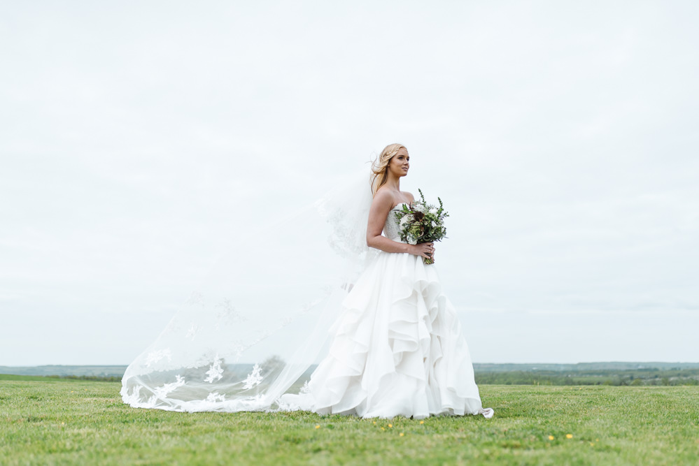 Lace Dress Gown Bride Bridal Sleeves Skirt Train Veil Grey Violet Wedding Ideas Chloe Ely Photography