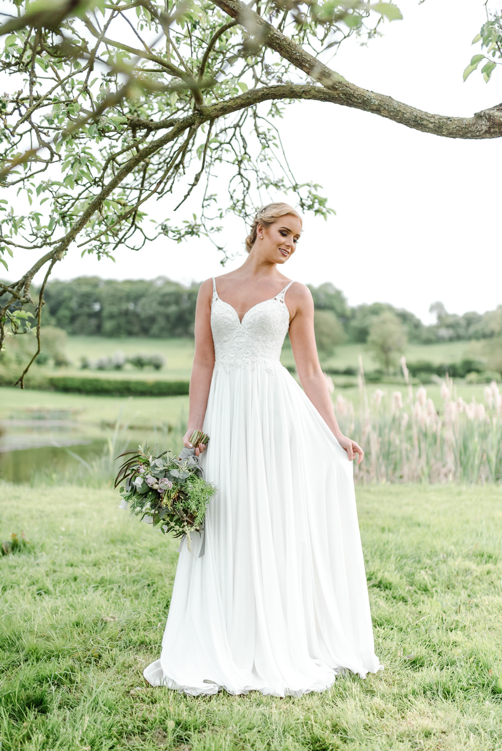 Dress Gown Bride Bridal Skirt Straps Grey Violet Wedding Ideas Chloe Ely Photography