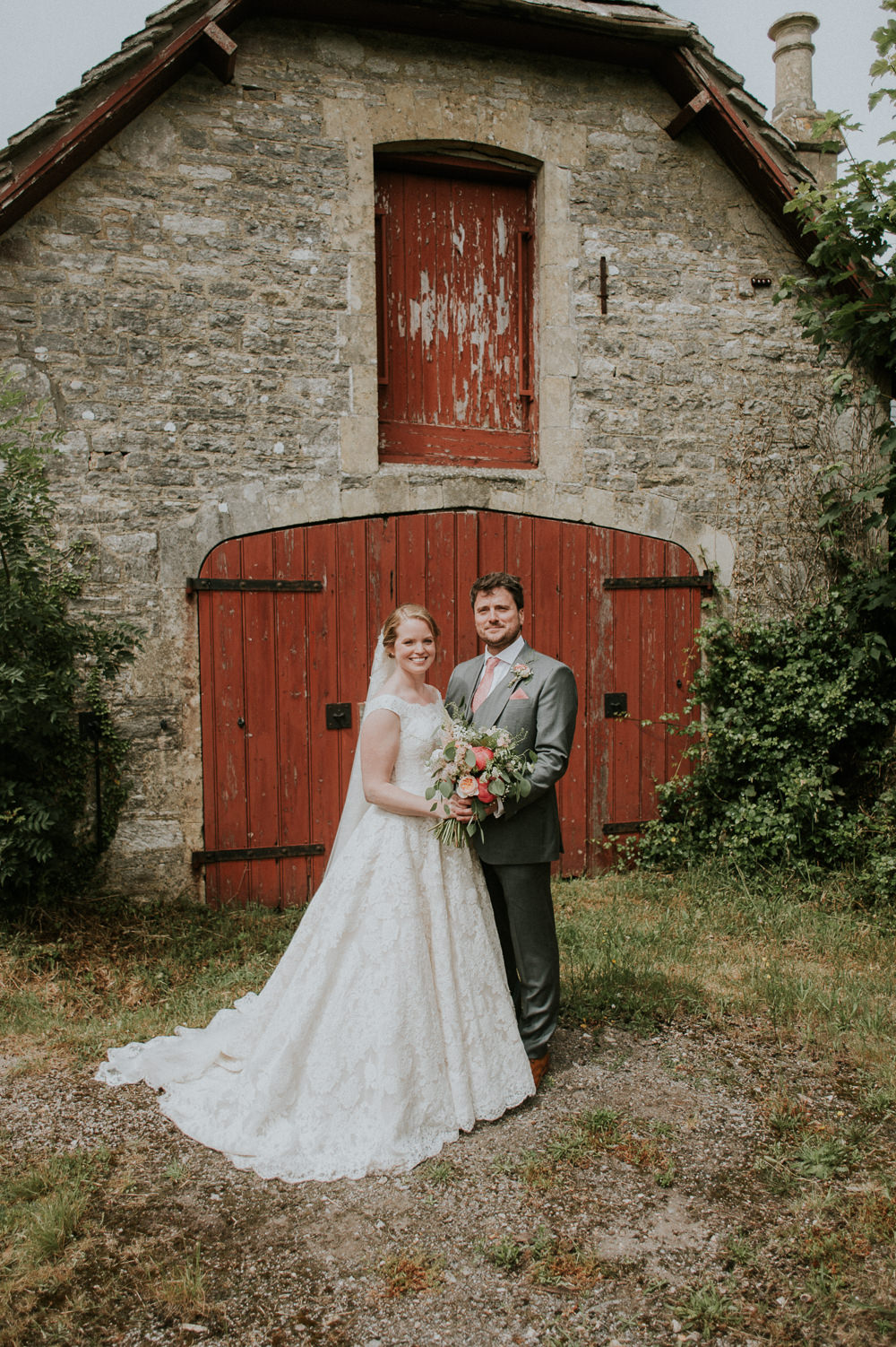 Dress Bride Bridal Lace Straps Train Pronovias Gown Veil Harry Warren House Wedding Big Bouquet Photography