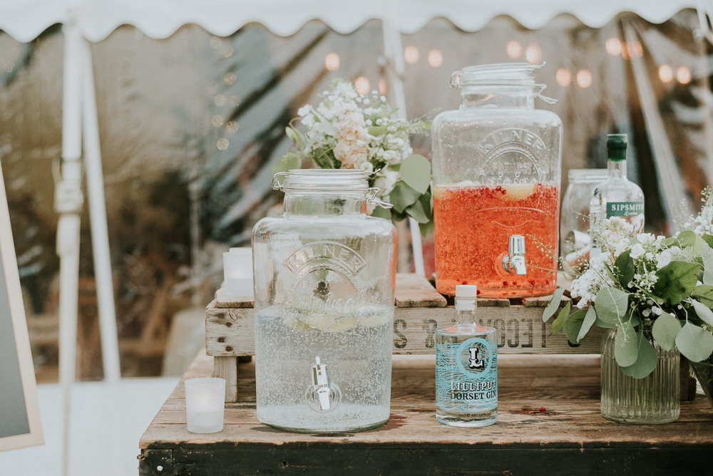 Drinks Dispensers Bar Harry Warren House Wedding Big Bouquet Photography