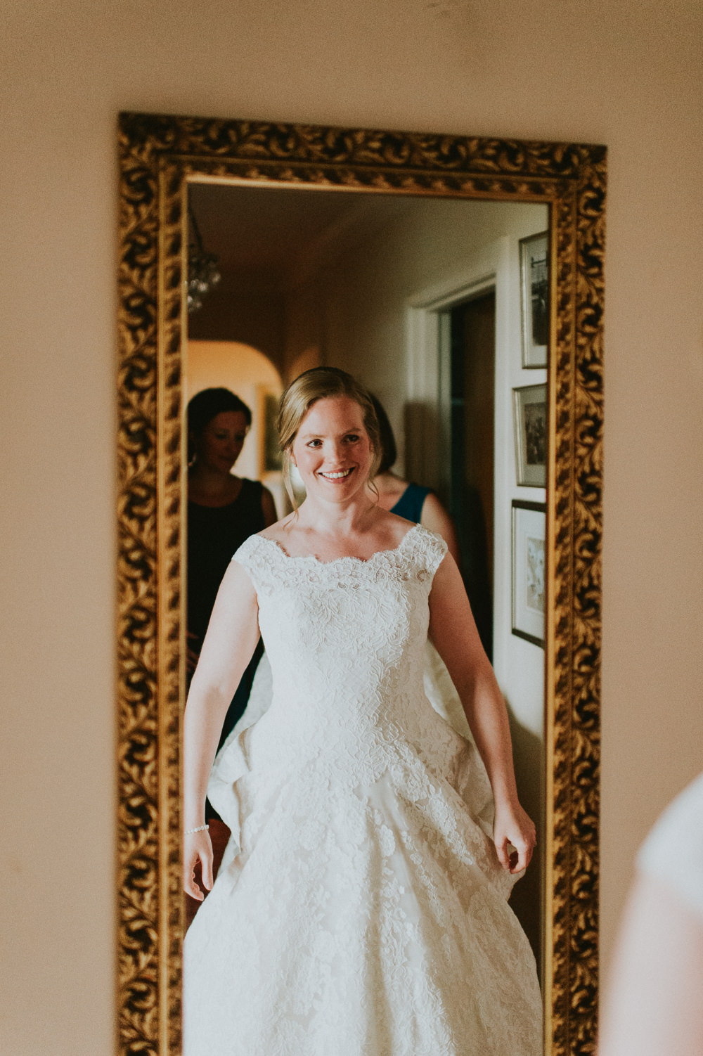 Dress Bride Bridal Lace Straps Train Pronovias Gown Harry Warren House Wedding Big Bouquet Photography