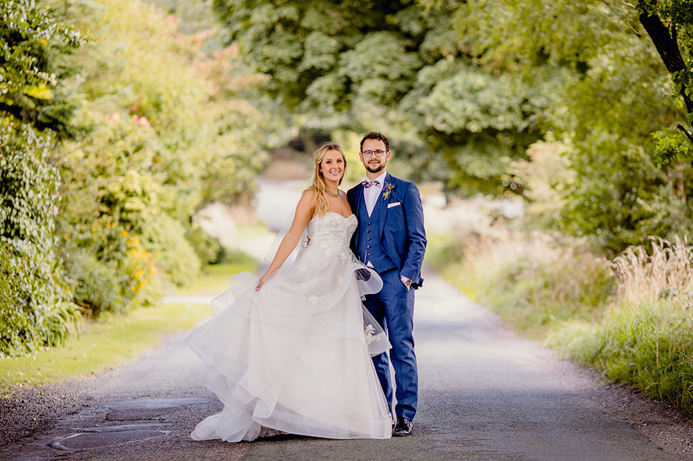 Bride Bridal Sweetheart Neckline A Line Layered Tulle Hugo Boss Waistcoat Blue Groom Heaton House Farm Wedding Steven Rooney Photography