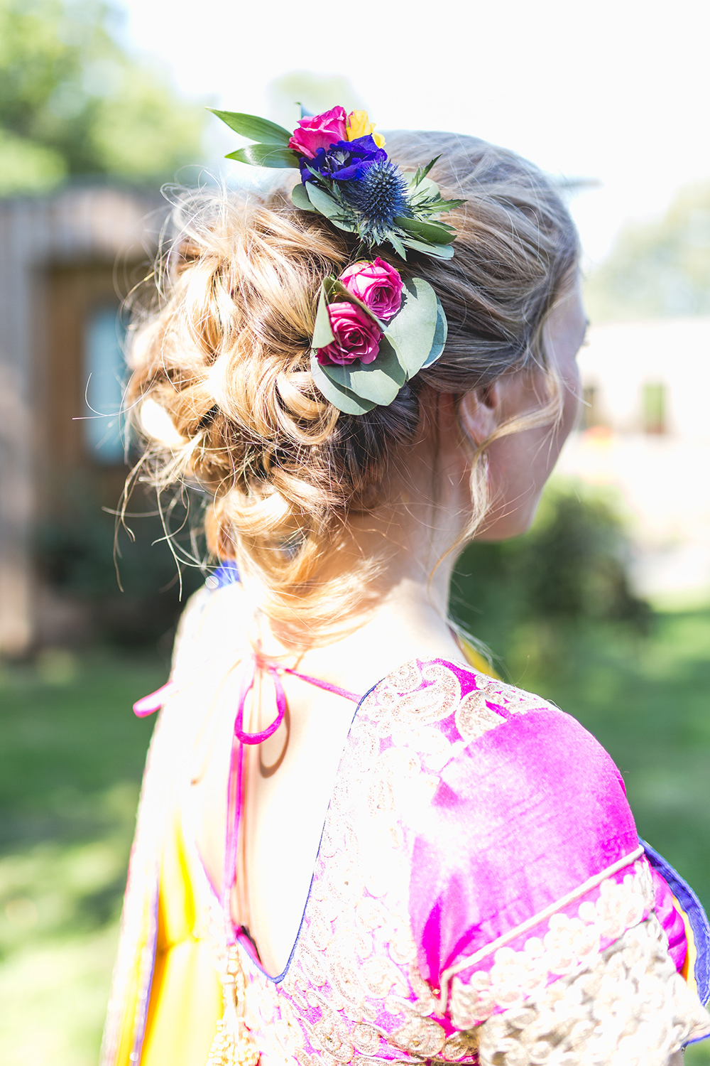 Bridesmaid Hair Style Up Do Flowers Hothorpe Hall Woodlands Wedding Lucy Long Photography