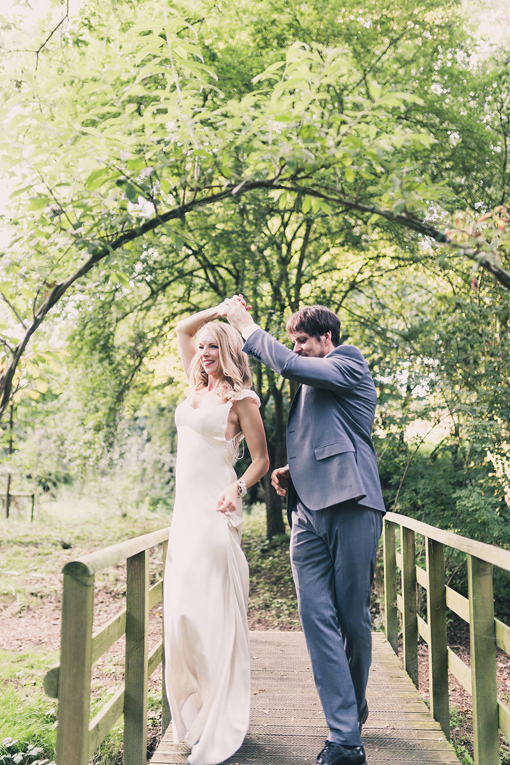 Suzanne Neville Silk Dress Gown Bride Bridal Train Beaded Back Detail Embellished Hothorpe Hall Woodlands Wedding Lucy Long Photography