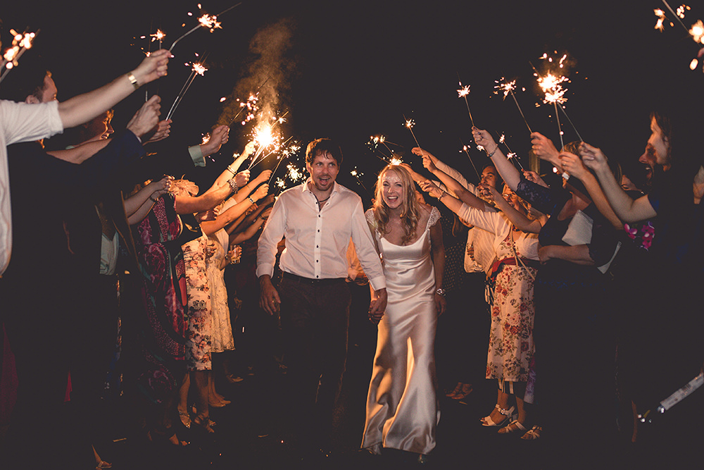 Sparkler Exit Bride Groom Hothorpe Hall Woodlands Wedding Lucy Long Photography