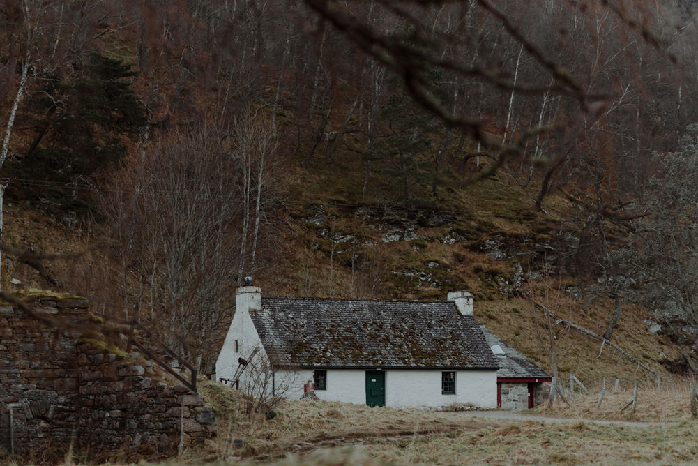 Forest Trees Castle Loch House Dramatic Landscape | Intimate Winter Outdoor Scotland Wedding Christopher Ian Photography