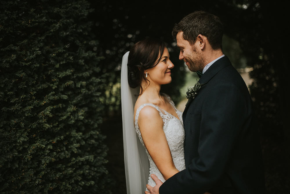 Bride Bridal Lace Sweetheart Neckline Straps Sleeveless Cathedral Veil Kilt Groom Bow Tie Bouquet Eucalyptus Macdonald Houston Hotel Wedding Martin Venherm Photography