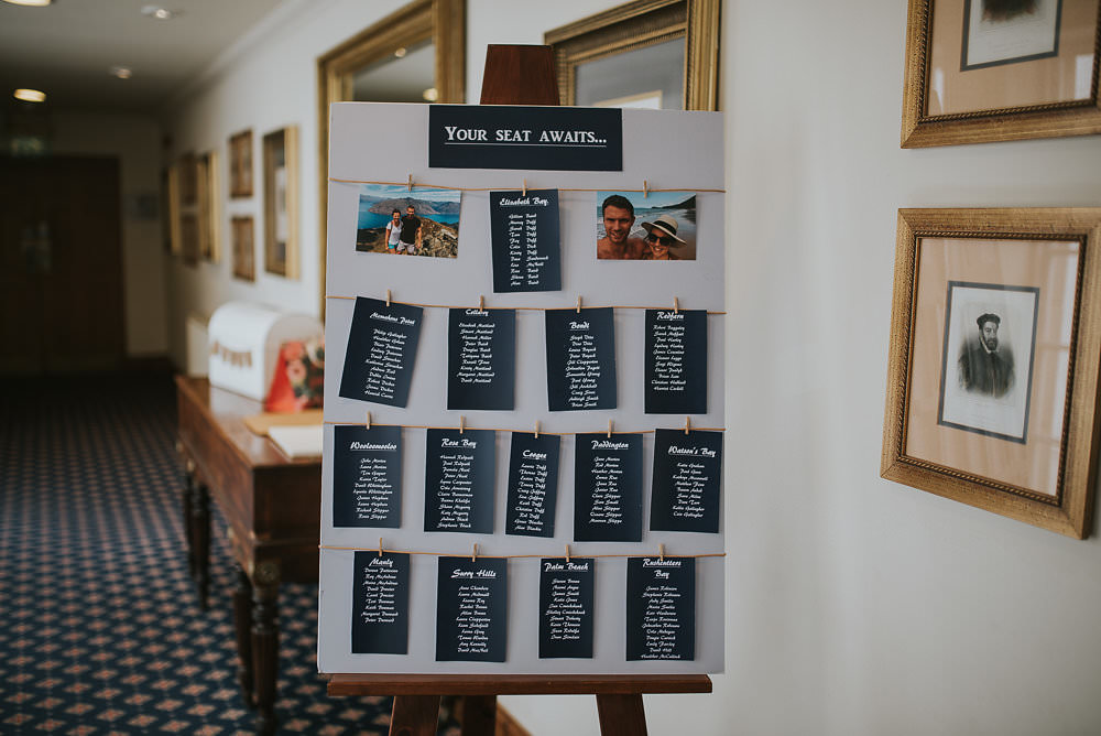 Table Plan Seating Chart Pegs Twine Photographs Easel Macdonald Houston Hotel Wedding Martin Venherm Photography