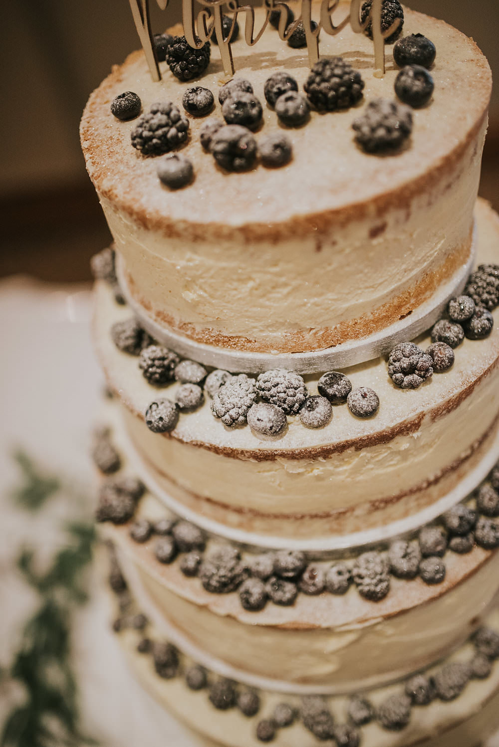 Naked Cake Topper Laser Cut Wood Berries Macdonald Houston Hotel Wedding Martin Venherm Photography