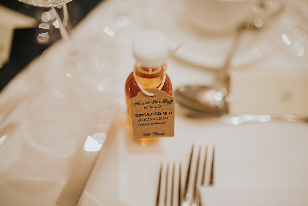 Favours Rum Miniature Macdonald Houston Hotel Wedding Martin Venherm Photography