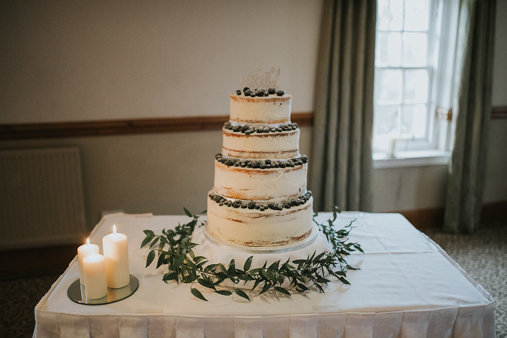 Naked Cake Tiered Berries Foliage Candles Laser Cut Wooden Cake Topper Macdonald Houston Hotel Wedding Martin Venherm Photography