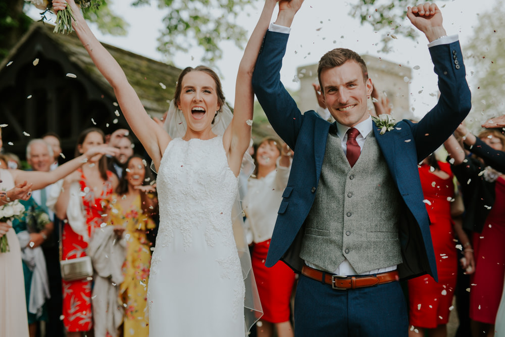 Confetti Just Married Bride Groom Middleton Lodge Wedding Jamie Sia Photography
