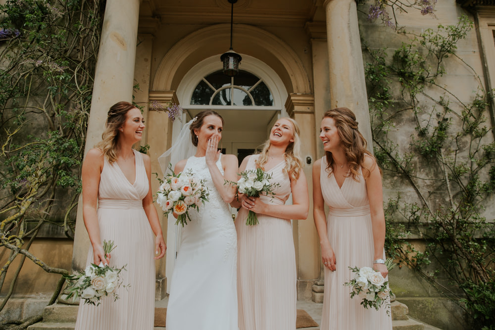 Pale Pink Bridesmaid Dresses Long Maxi Middleton Lodge Wedding Jamie Sia Photography