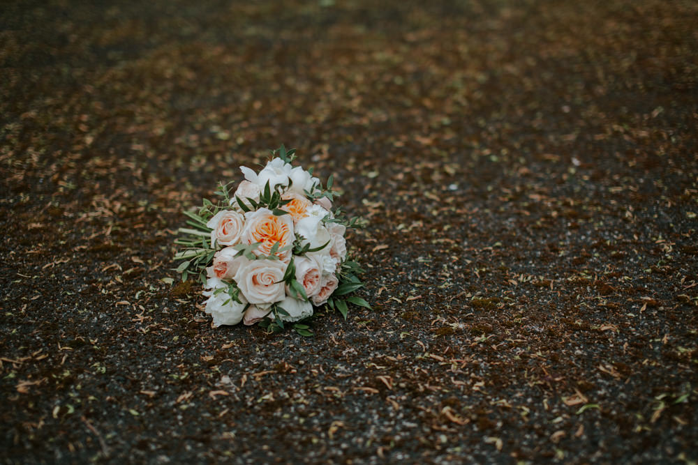 Peach Pink Rose Bouquet Bride Bridal Flowers Middleton Lodge Wedding Jamie Sia Photography